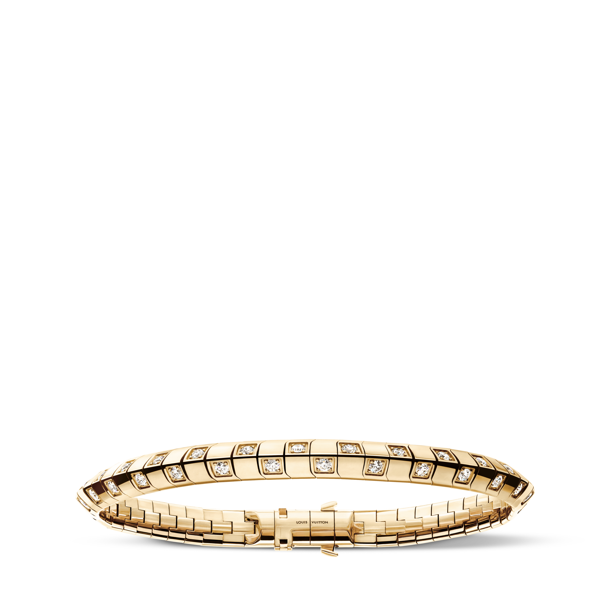Le Damier de Louis Vuitton Medium Bracelet, Yellow Gold and